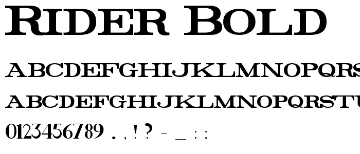 Rider Bold font